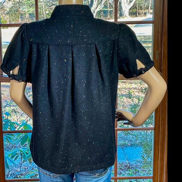 ▪️ANTHRO▪️NICK & MO▪️Retro Multi-Color Speckle Wool Blend Cardigan Top - Picture 2 of 7